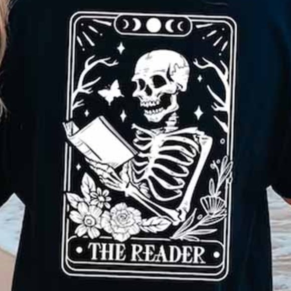 The Reader Tarot Card Back T-Shirt, Reader Gift Tee, Book Lover Tshirt - Picture 2 of 4